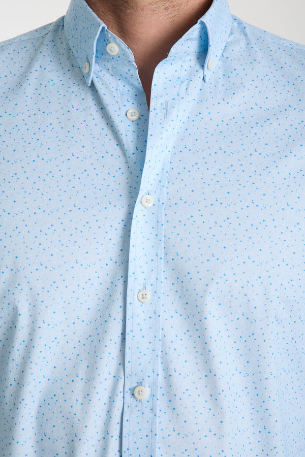 Leonardo Sport Poplin Stretch Man Shirt Light Blue White