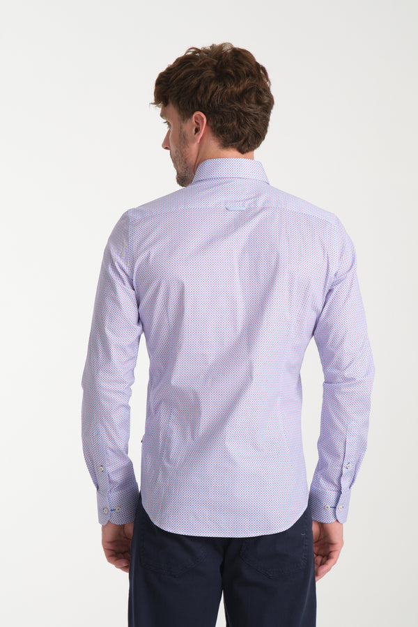 Chemise Homme Leonardo Sport Popelin Stretch Bleu clair Violet