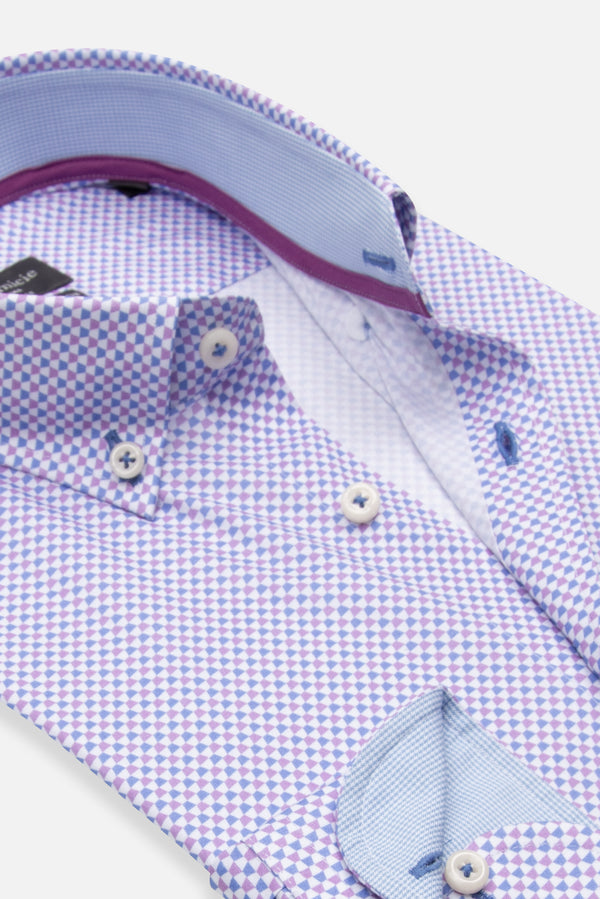 Chemise Homme Leonardo Sport Popelin Stretch Bleu clair Violet