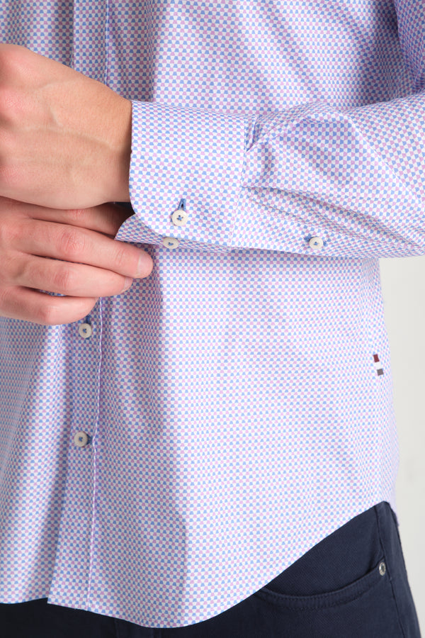 Chemise Homme Leonardo Sport Popelin Stretch Bleu clair Violet