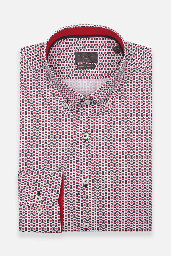 Leonardo Sport Herren Hemd Poplin Stretch Weiss Blau