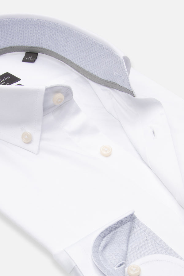 Chemise Homme Leonardo Sport Satin Blanc