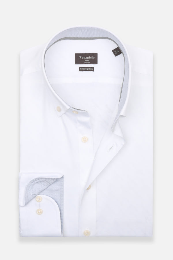 Chemise Homme Leonardo Sport Satin Blanc