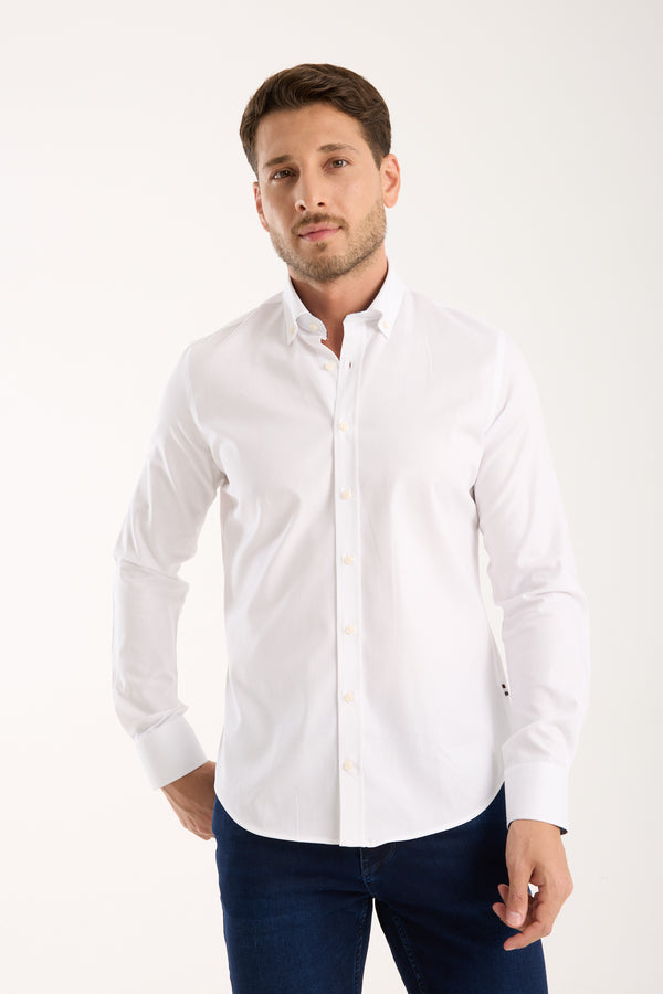 Camicia Uomo Leonardo Sport Armaturato Bianco Bianco