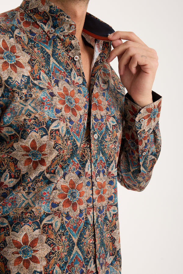 Camisa Hombre Leonardo Sport Popelin Stretch Azul Azul