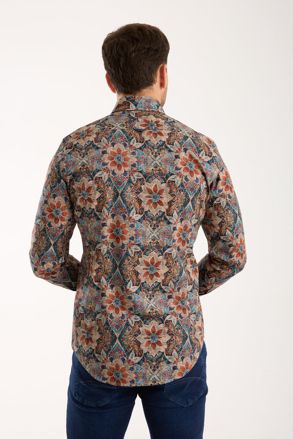 Camisa Hombre Leonardo Sport Popelin Stretch Azul Azul