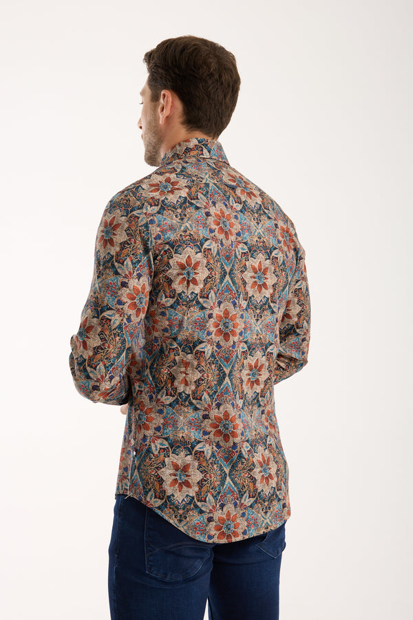 Camisa Hombre Leonardo Sport Popelin Stretch Azul Azul
