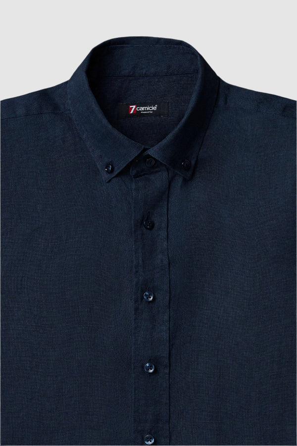 Leonardo Essentials Linen Man Shirt Blue