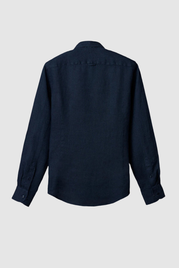 Leonardo Essentials Linen Man Shirt Blue