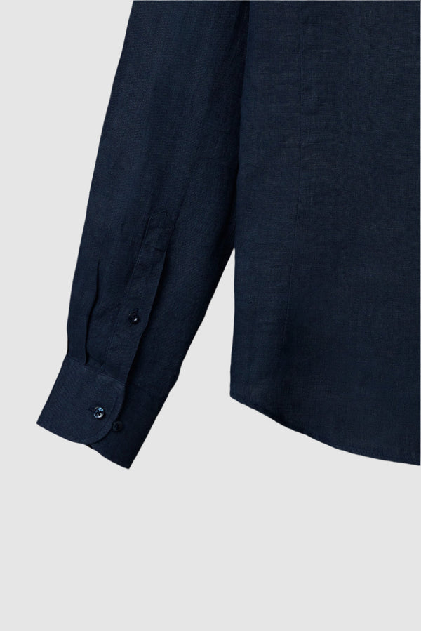 Leonardo Essentials Linen Man Shirt Blue