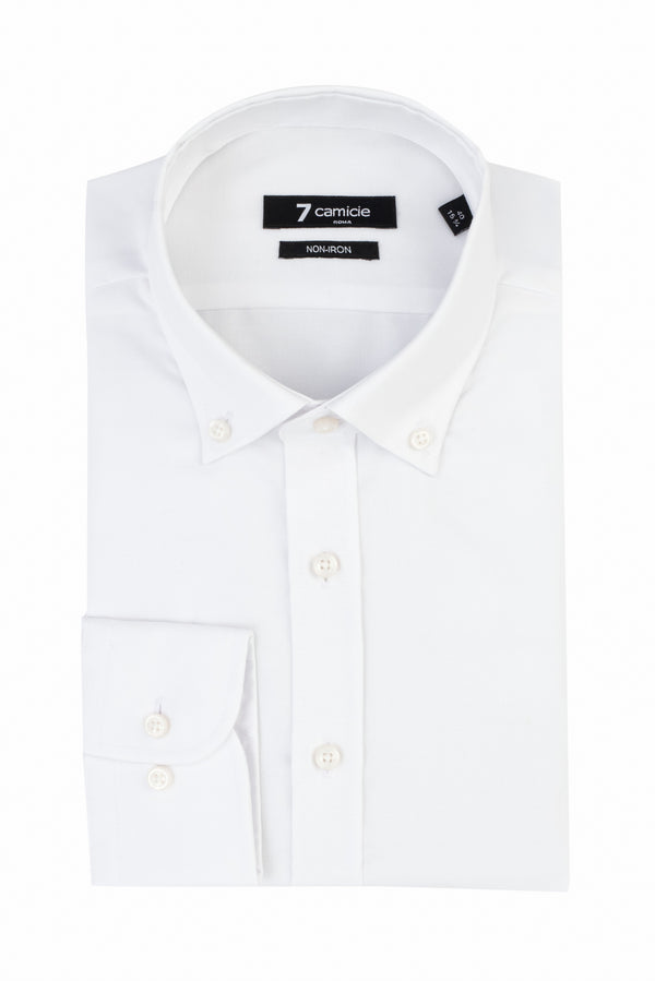 Camicia Uomo Leonardo Oxford Bianco No Stiro