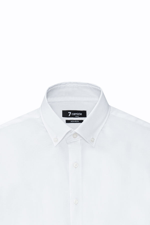 Camicia Uomo Leonardo Oxford Bianco No Stiro