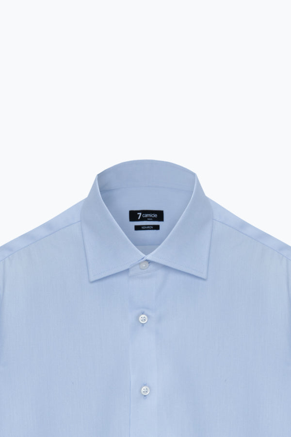Camicia Uomo Leonardo Oxford Celeste No Stiro