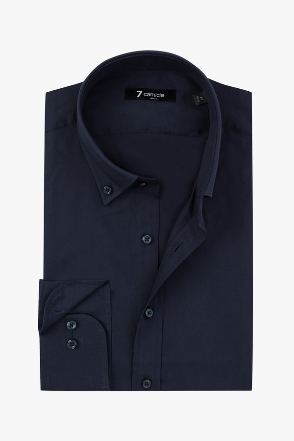 Leonardo Herren Hemd Popelin Blau