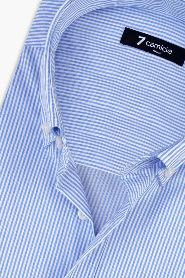 Leonardo Essentials Poplin Man Shirt White Light Blue Non Iron