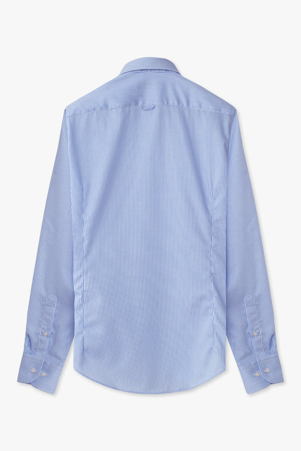 Leonardo Essentials Poplin Man Shirt White Light Blue Non Iron