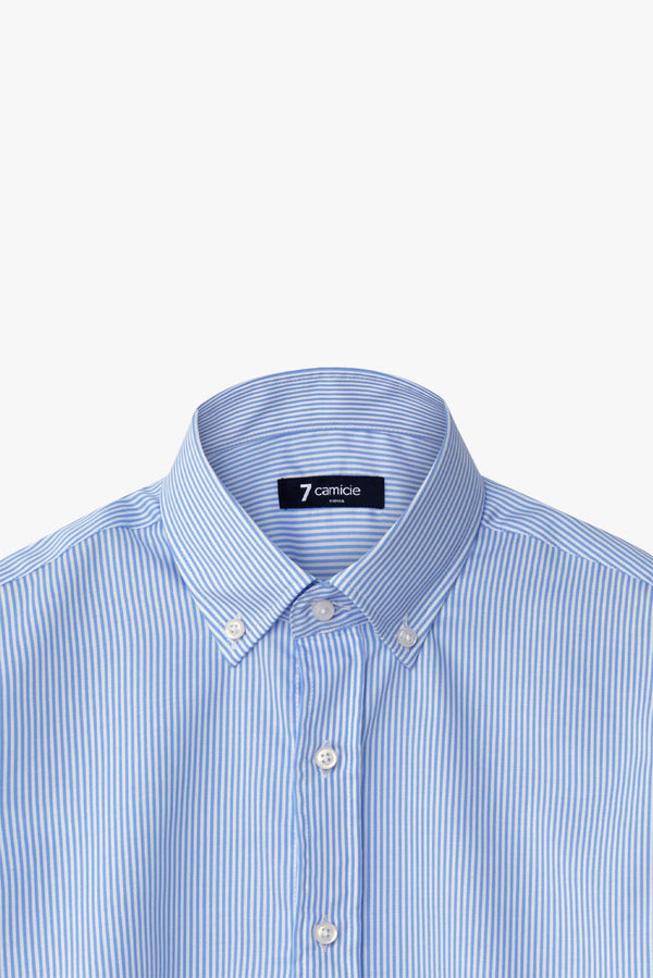 Leonardo Essentials Poplin Man Shirt White Light Blue Non Iron