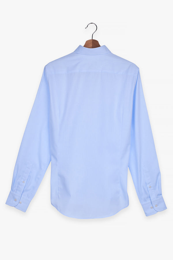 Camicia Uomo Leonardo Essential Popelin Celeste No Stiro