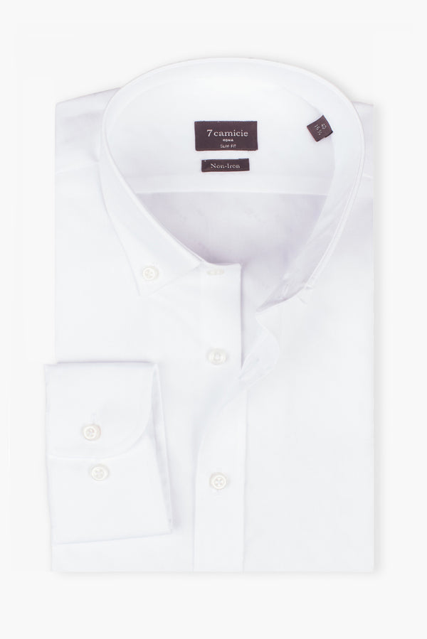 Camicia Uomo Leonardo Essential Twill Bianco No Stiro