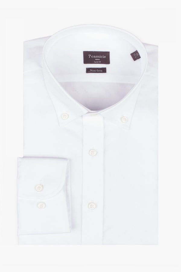 Camicia Uomo Leonardo Essential Twill Bianco No Stiro