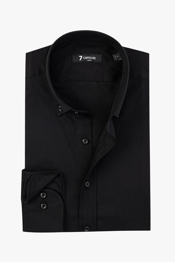 Leonardo Essential Herren Hemd Poplin Stretch Schwarz