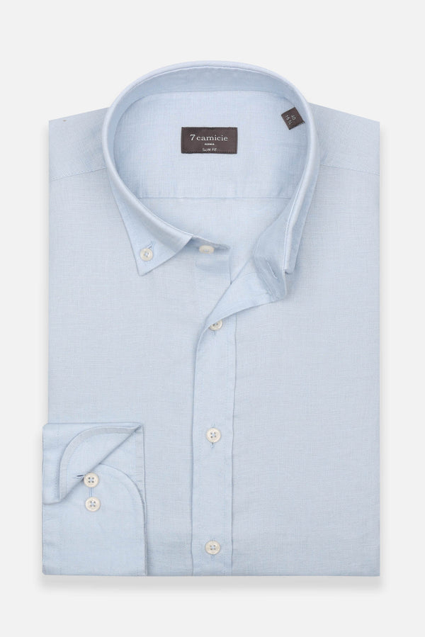 Camicia Uomo Leonardo Essential Lino Celeste