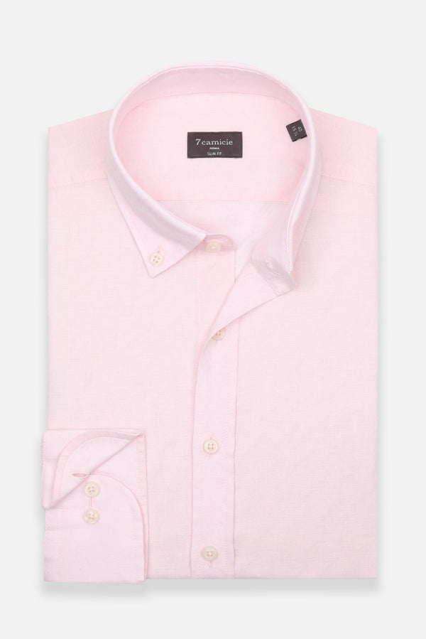 Camicia Uomo Leonardo Essential Lino Rosa