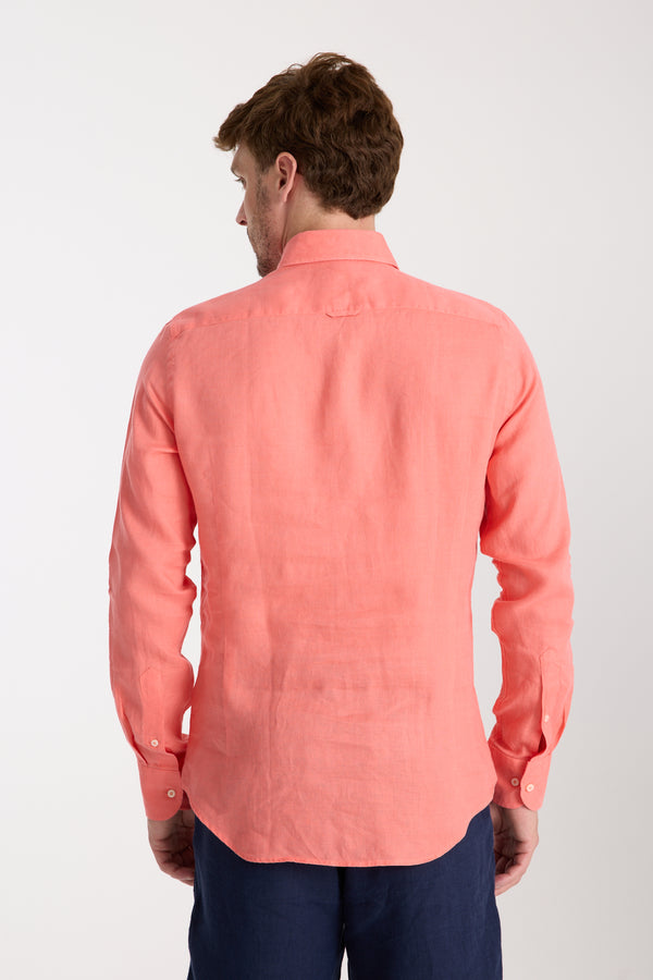 Camisa Hombre Leonardo Essential Lino Rojo