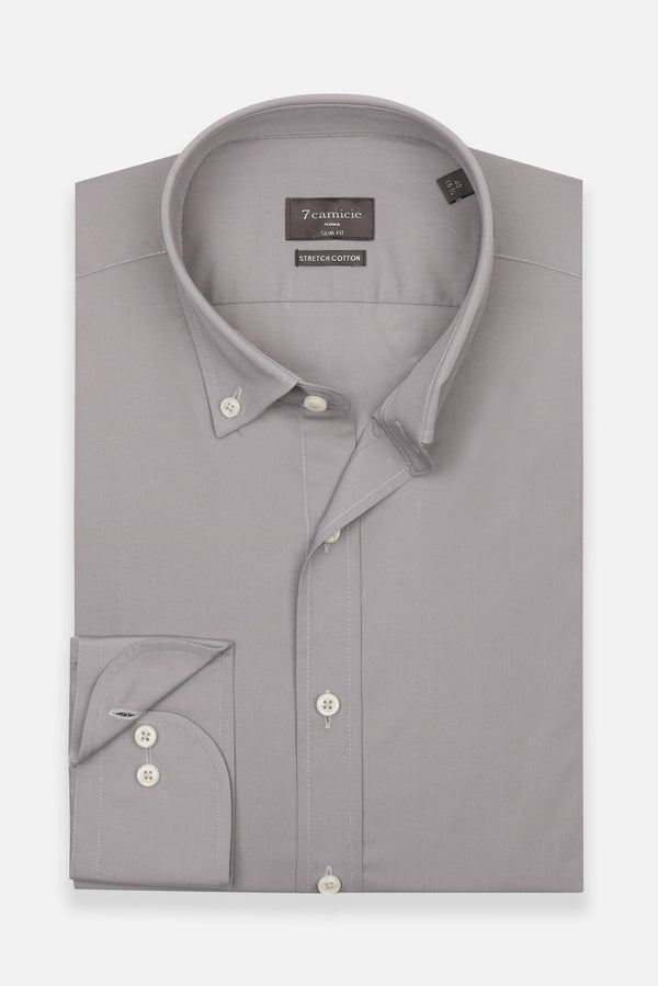 Chemise Homme Leonardo Essential Popelin Stretch Gris clair