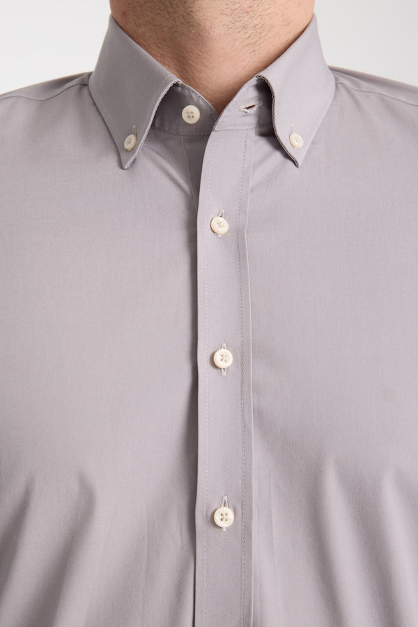 Chemise Homme Leonardo Essential Popelin Stretch Gris clair