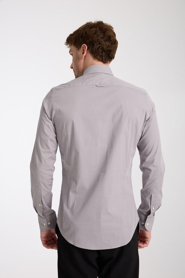 Chemise Homme Leonardo Essential Popelin Stretch Gris clair