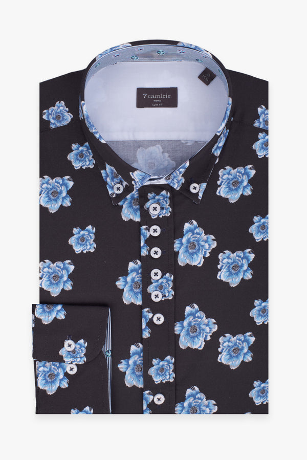 Donatello Iconic Poplin Man Shirt Light Blue