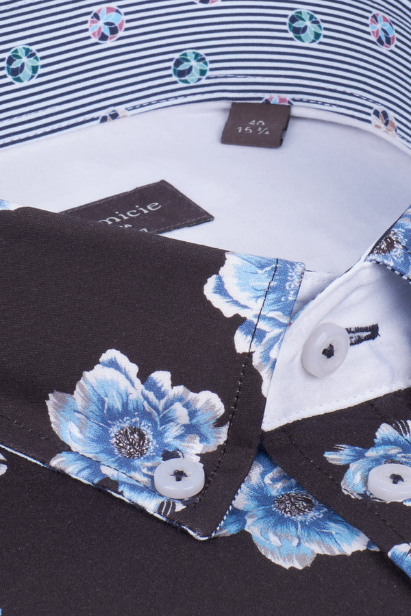 Donatello Iconic Poplin Man Shirt Light Blue