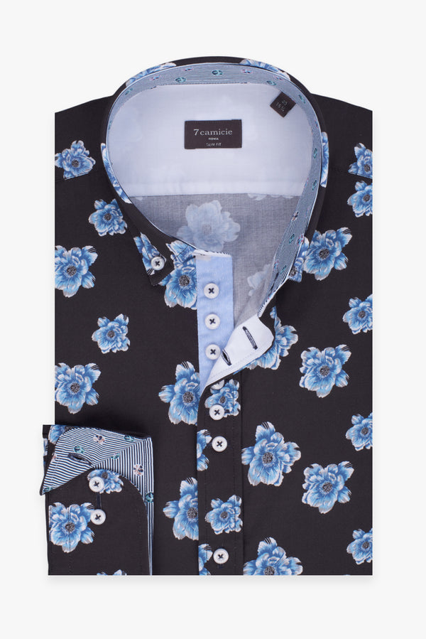 Donatello Iconic Poplin Man Shirt Light Blue