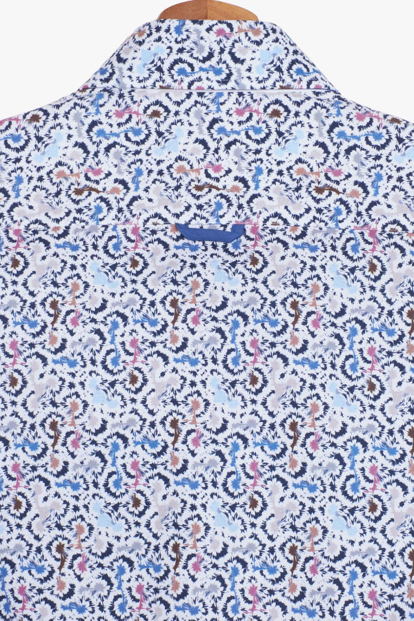 Donatello Iconic Poplin Man Shirt White Blue