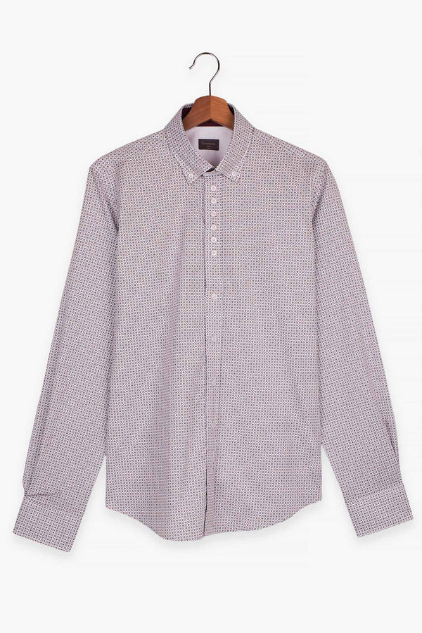 Camisa Hombre Donatello Iconic Popelin Blanco Verde