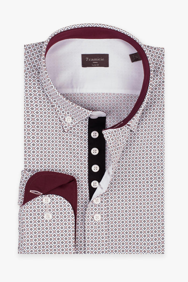 Camisa Hombre Donatello Iconic Popelin Blanco Verde
