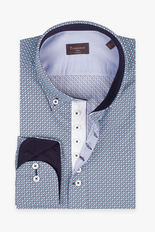 Camisa Hombre Donatello Iconic Popelin Azul Azul Claro