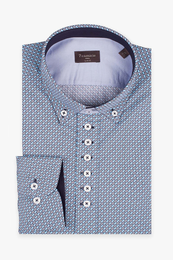 Camisa Hombre Donatello Iconic Popelin Azul Azul Claro