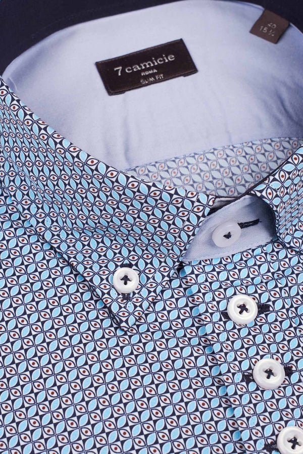 Camisa Hombre Donatello Iconic Popelin Azul Azul Claro