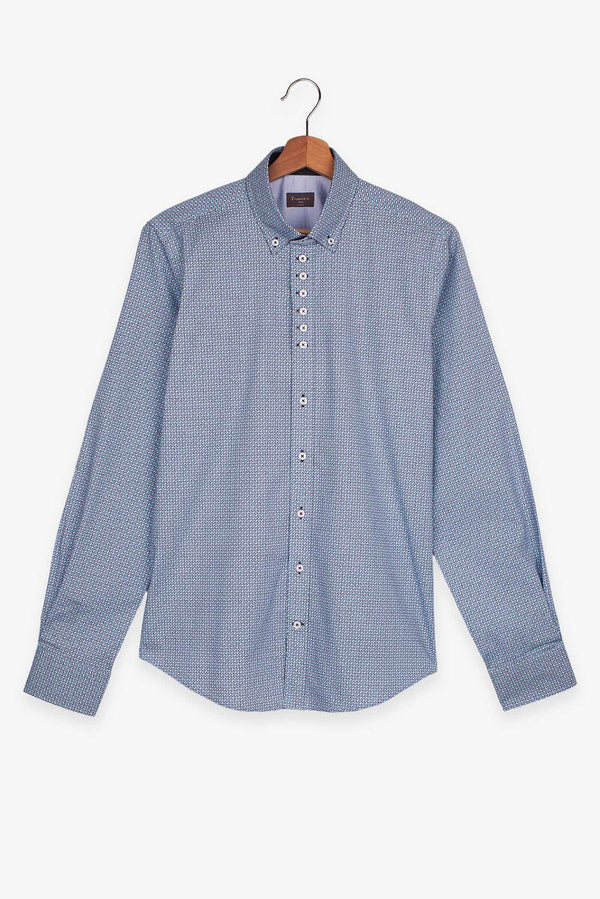 Camisa Hombre Donatello Iconic Popelin Azul Azul Claro