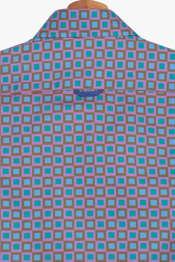 Camicia Uomo Donatello Iconic Popelin Viola Verde