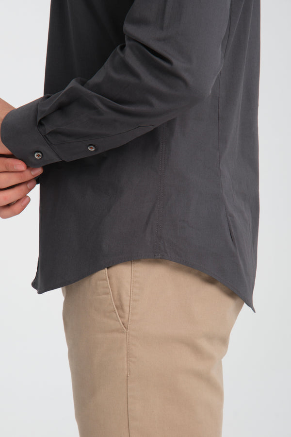 Camicia Uomo Donatello Sport Popelin Stretch Grigio