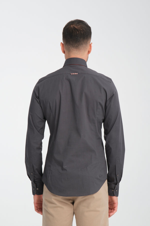 Camicia Uomo Donatello Sport Popelin Stretch Grigio