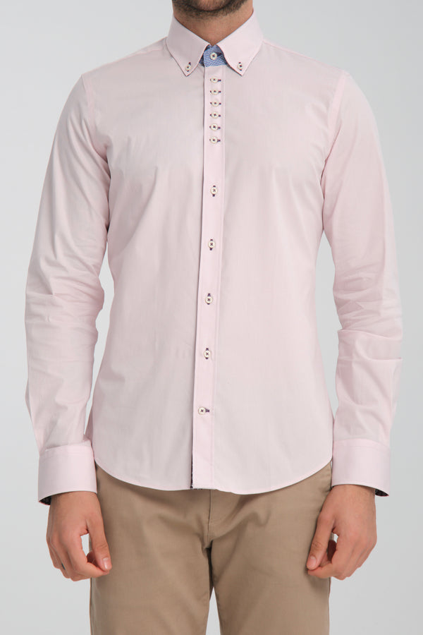 Camicia Uomo Donatello Sport Popelin Stretch Rosa