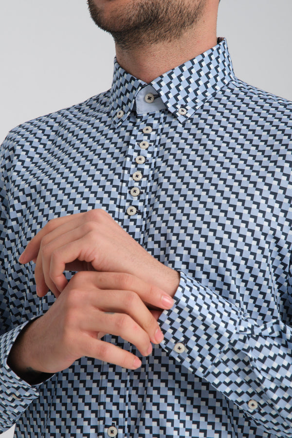 Chemise Homme Donatello Sport Popelin Stretch Bleu Bleu clair