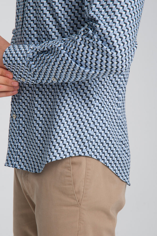 Chemise Homme Donatello Sport Popelin Stretch Bleu Bleu clair