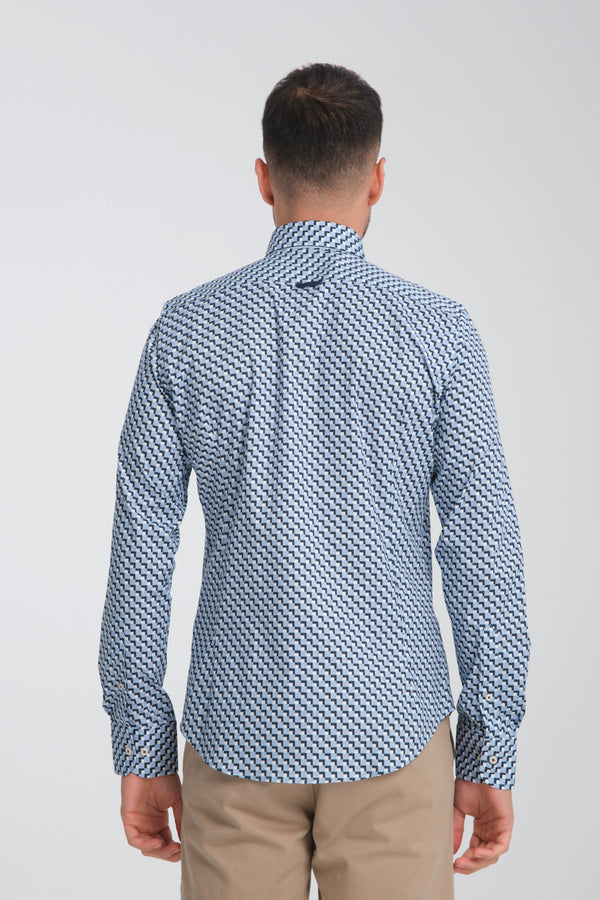 Chemise Homme Donatello Sport Popelin Stretch Bleu Bleu clair