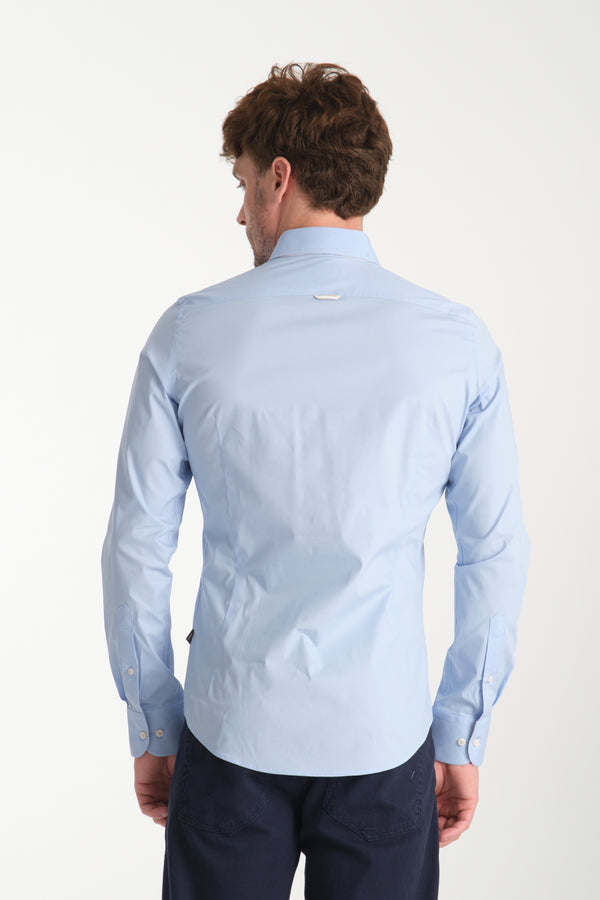 Donatello Iconic Poplin Stretch Man Shirt Light Blue