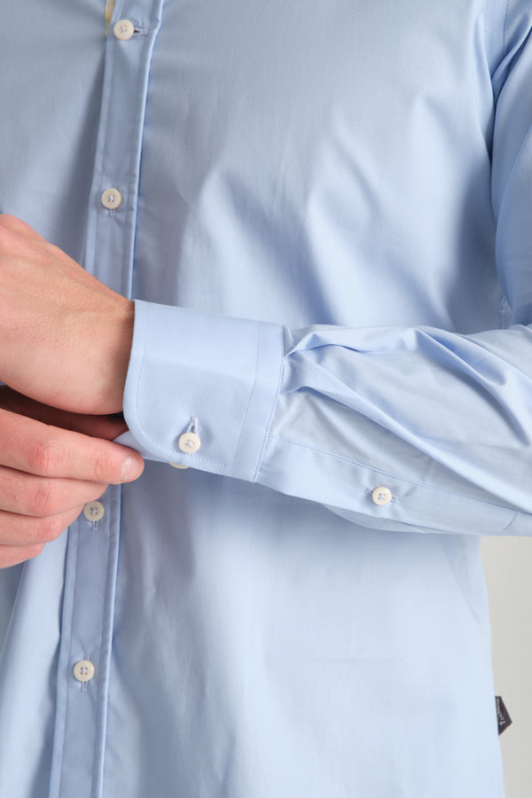 Donatello Iconic Poplin Stretch Man Shirt Light Blue
